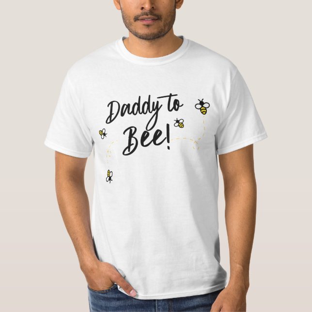 T-shirt Papa va être| Baby shower à thème de l'abeille (Devant)