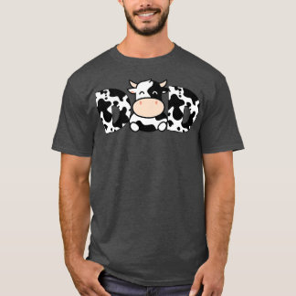 T-shirt Papa Vache Imprimer Noir Blanc Aime Vaches Pères F