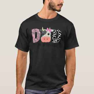 T-shirt Papa Vache Papa De La Fille D'anniversaire Ferme D