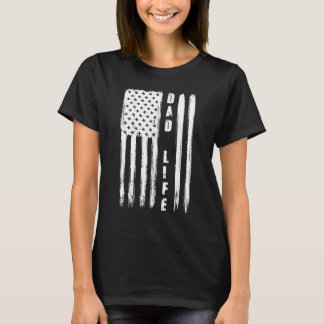 T-shirt Papa Vie Drapeau Américain Patriotique Père Nous P