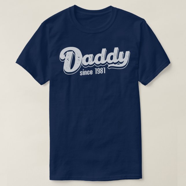 T-shirt Papa vintage depuis 1981 (Design devant)