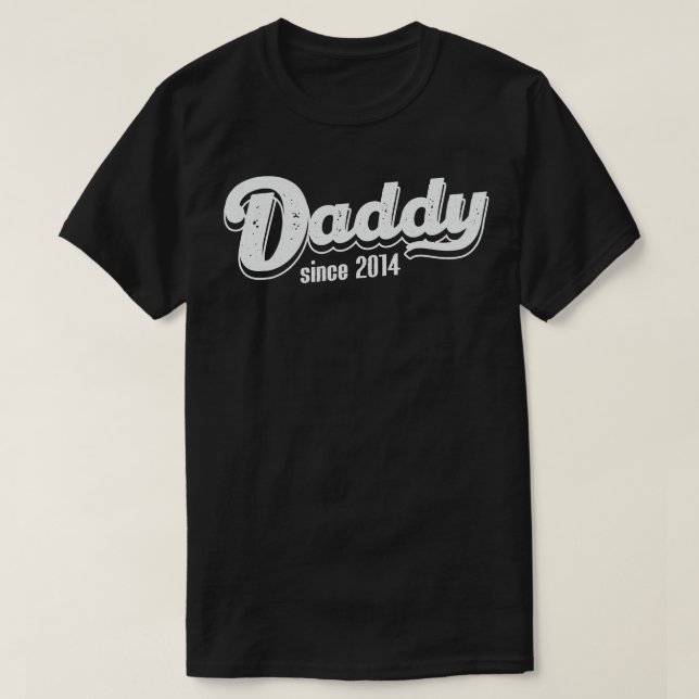 T-shirt Papa vintage depuis 2014 (Design devant)