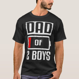 T-shirt Papa Von 2 Boys Bester Vater Von Zwei Jungen Fathe