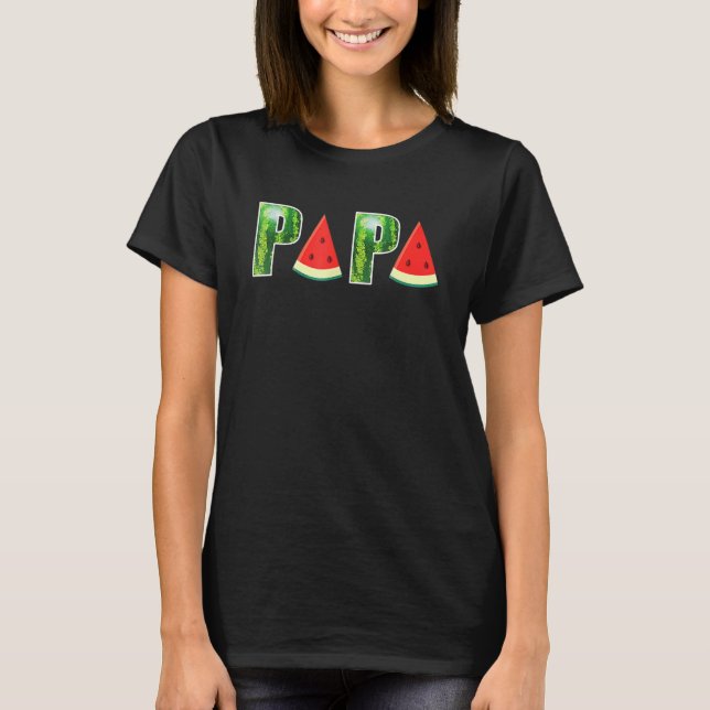 T-shirt Papa Watermelon Melon Summer Frutti Tutti Party (Devant)