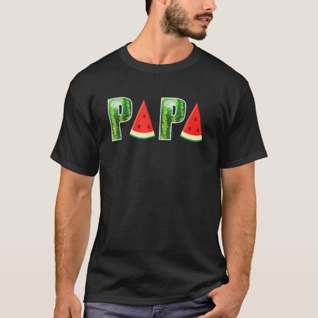 T-shirt Papa Watermelon Melon Summer Frutti Tutti Party (Devant)