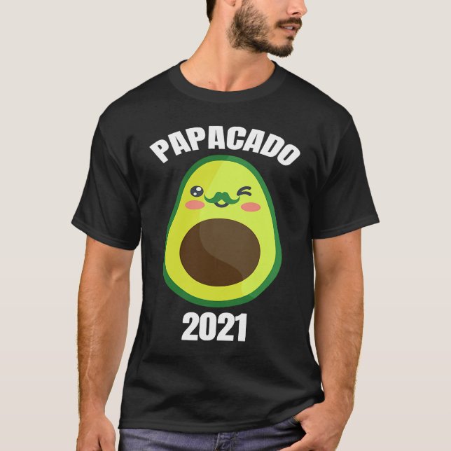 T-shirt Papacado 2021 Papa Père Grossesse Avocado (Devant)