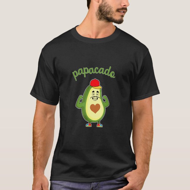 T-shirt Papacado I Avocado Père Mère Bébé 1 (Devant)