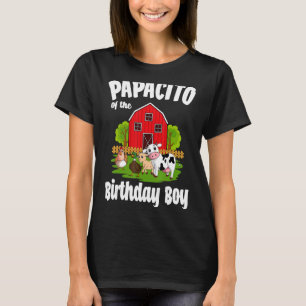 T-shirt Papacito De L'Anniversaire Boy Farm Animal Anniver