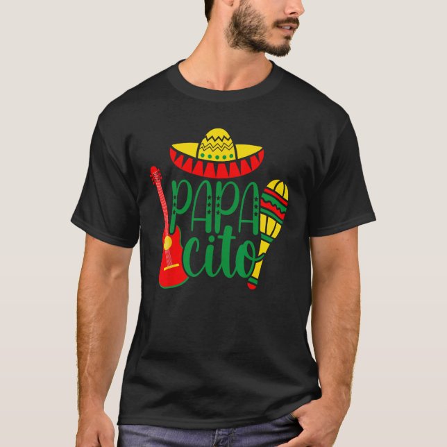 T-shirt Papacito Family Cinco De Mayo Matchin Couple Mexic (Devant)