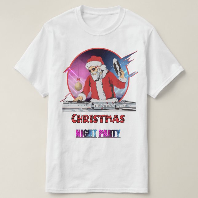 T-shirt Papai Noel DJ Merry Christmas (Design devant)