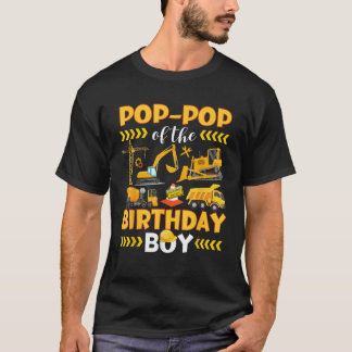 T-shirt Papap de garçon d'anniversaire Excavatrices Bulldo