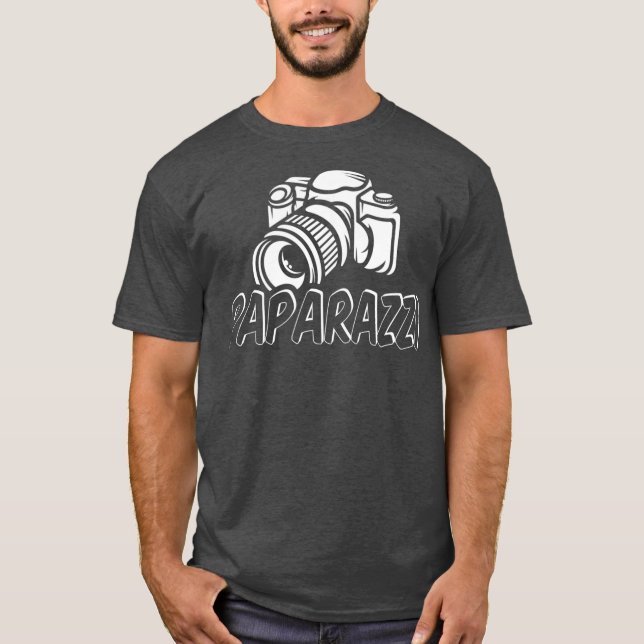 T-shirt Paparazzi Funny Papa Photographe Caméra Rétro (Devant)
