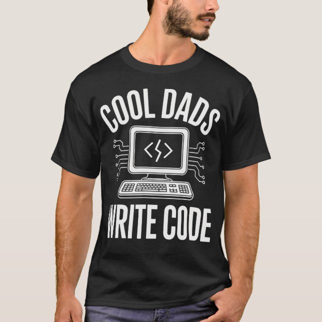 T-shirt Papas Cool Écrivent du Code Drôle Programmeur Coda (Devant)