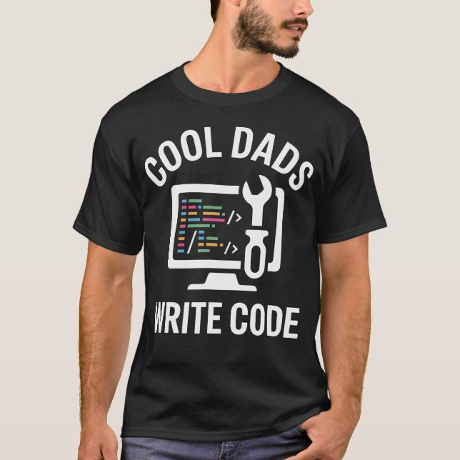 T-shirt Papas Cool Écrivent du Code Drôle Programmeur Coda (Devant)