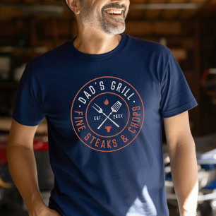 T-shirt Papa's Grill Année personnalisée Fondée