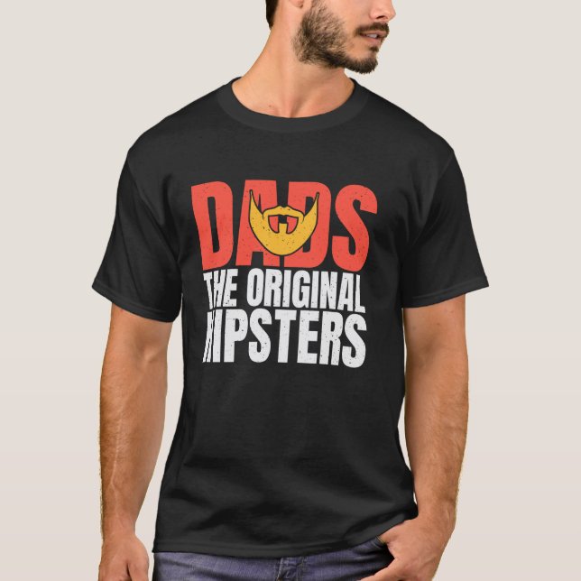 T-shirt Papás les hipsters originaux Papa (Devant)