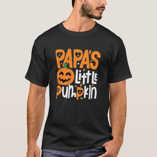 T-shirt Papa's Little Pumpkin Halloween Shirt Cute Kids Pu (Devant)