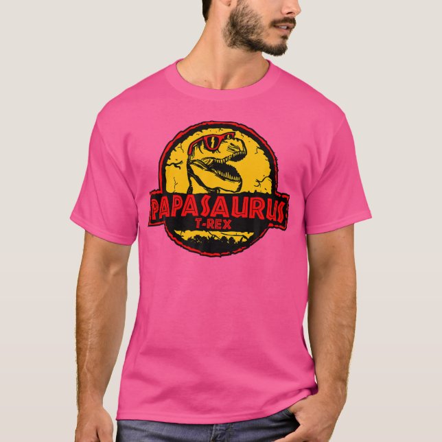 T-shirt Papasaurus Dinosaur Dadasaurus Rex Dino Dino Dino  (Devant)