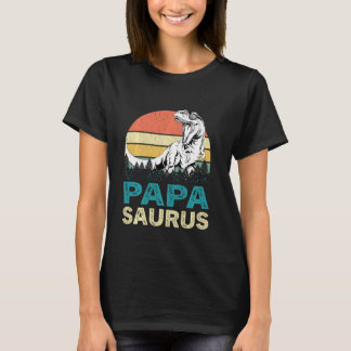 T-shirt Papasaurus Dinosaur T Rex Funny Matching Family Sa