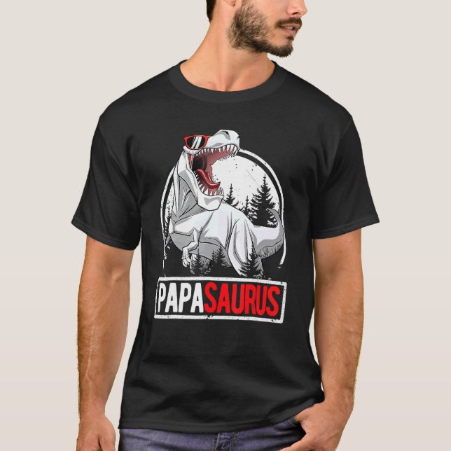 T-shirt Papasaurus Men Papa Saurus Rex fête d'anniversaire (Devant)