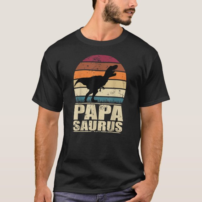 T-shirt Papasaurus Rex Dino Papa Famille Papa Dinosaure (Devant)