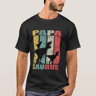 T-shirt Papasaurus Rex Dinosaur Baby Dino Twin Family Papa