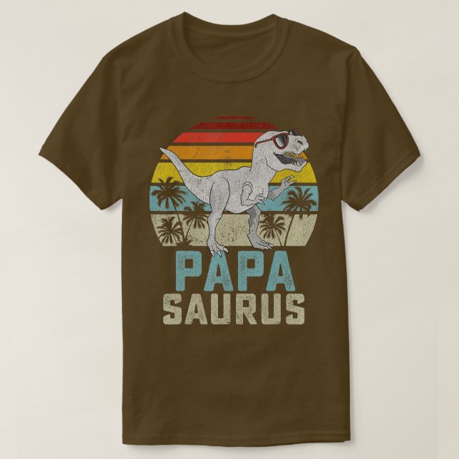 T-shirt Papasaurus Rex Dinosaur Papa Saurus Famille Matchi (Design devant)