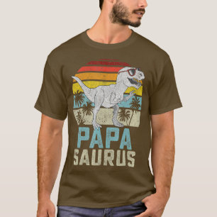 T-shirt Papasaurus Rex Dinosaur Papa Saurus Famille Matchi