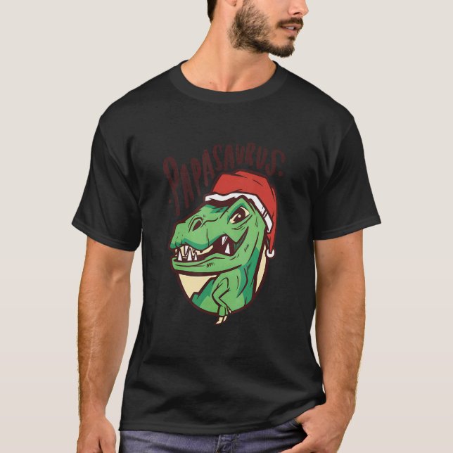 T-shirt Papasaurus Rex Dinosaur Papa Saurus Family Matchin (Devant)