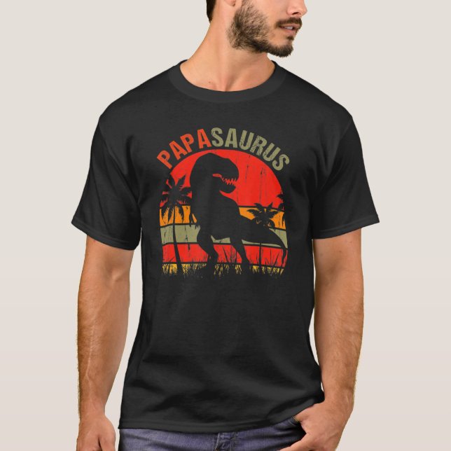 T-shirt Papasaurus rex Dinosaur Papa Saurus Père Fami (Devant)