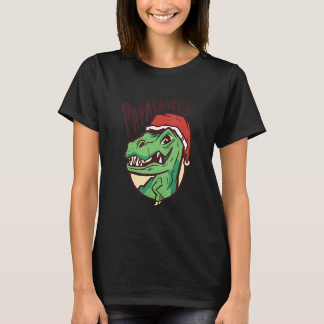 T-shirt Papasaurus Rex Dinosaure Papa Saurus Famille Match (Devant)