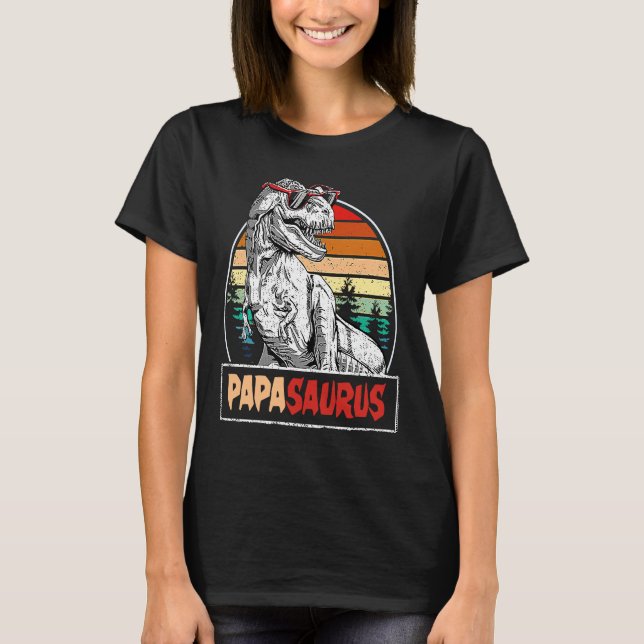 T-shirt Papasaurus Rex Lunettes de soleil Dino saur Papa S (Devant)