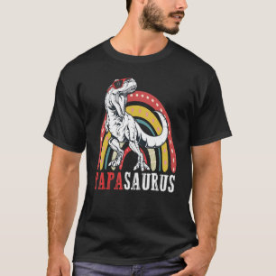T-shirt Papasaurus Rex Rainbow Papa Saurus Family Matchine