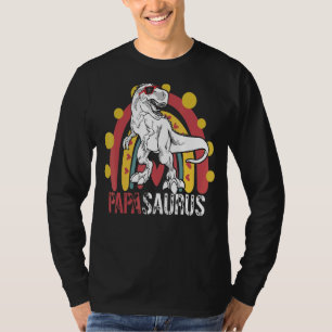 T-shirt Papasaurus Rex Rainbow Papa Saurus Family Matchine