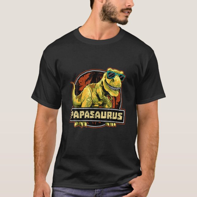 T-shirt Papasaurus T Rex Papa Saurus Dinosaur Grand-père D (Devant)