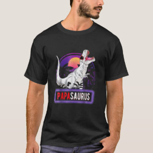 T-shirt Papasaurus Tee For Men Fête des pères Cadeau 80S