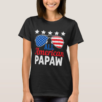 T-shirt Papaw Américain Rétro 4 Juillet Patriotique