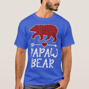 T-shirt Papaw Bear Funny Pyjama Rouge Plaid 1635