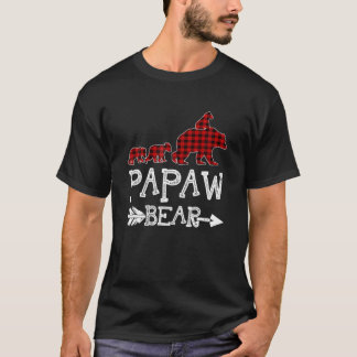 T-shirt Papaw Bear Pajama de Noël Buffalo Rouge Plaid Fami