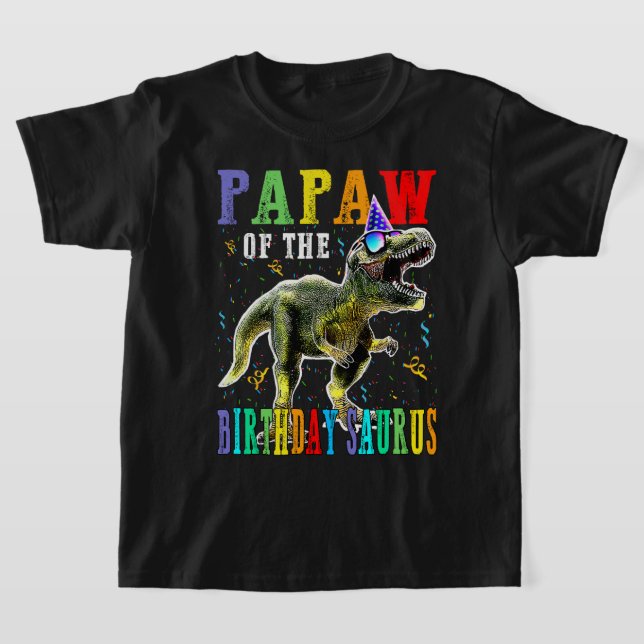 T-shirt PAPAW Fière De L'Anniversaire Saurus Dinosaur (Poser)