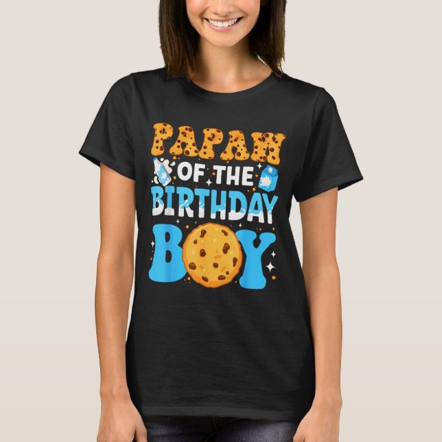 T-shirt Papaw Of The Birthday Boy Milk And Cookies 1st Bir (Devant)