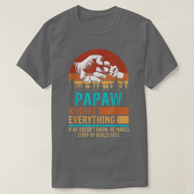 T-shirt Papaw Sait Tout Le Premier Bump Papa & Fils Pères (Design devant)