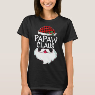 T-shirt Papaw Santa Claus rouge plaid drôle famille Noël