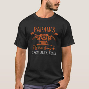 T-shirt Papaw's Biker Gang Personnalisé Grandkid Names