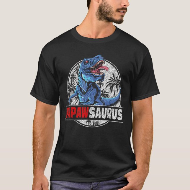 T-shirt Papawsaurus Rex Dinosaur Famille Correspondant 1 (Devant)