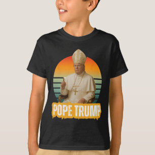 T-shirt Pape Trump Drôle Trump Vatican Chrétien Rétro Chu