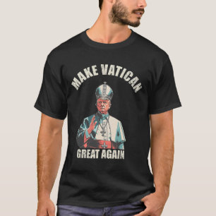 T-shirt Pape Trump Drôle Trump Vatican Chrétien Rétro Chu