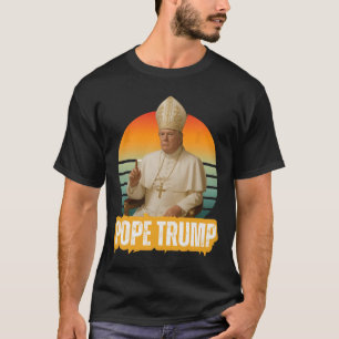 T-shirt Pape Trump Drôle Trump Vatican Chrétien Rétro Chu