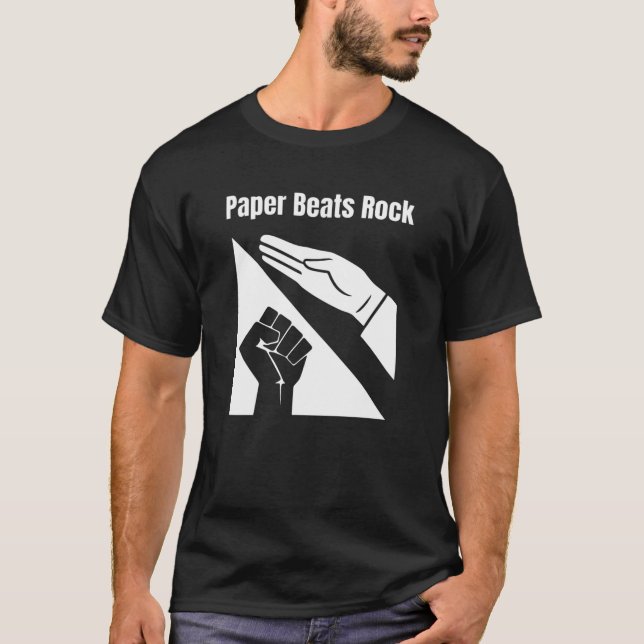 T-Shirt Paper Beats Rock (Devant)