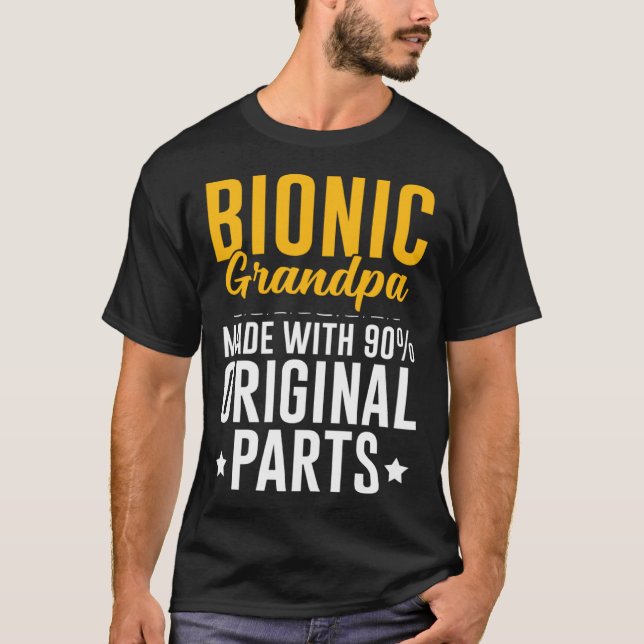 T-shirt Papi Bionique Hommes Remplacement Genou Hanche 90  (Devant)